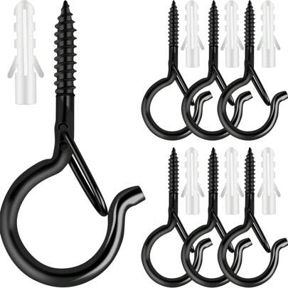 Schwerlast-Metallschraubhaken für den Innen- und Außenbereich - perfekt zum Aufhängen von Pflanzen, LED-Leuchten, Windspiele und Garage-Dekoration