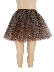 Young Girl Tulle Leopard Print TUTU Skirt - Brown - View 5
