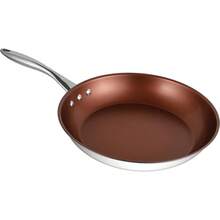 Sartén Earth de acero inoxidable de 12" de Ozeri, edición para restaurantes, 100 % libre de PTFE - Interior de bronce - Ver 2