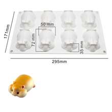 1 Peça Molde de Silicone em Formato de Hamster para Formas de Bolos, Sobremesas, Bolos Mousse, Formas em Formato de Coração para Fazer Sabonete Artesanal, Molde de Chocolate