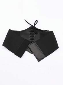 1pc Solid Color Palace Style Vintage Elegant PU Leather Waist Belt