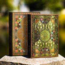 1pc,2pcs, 256Pages,Butterfly Flower Vintage Colored Pages Hardcover,Golden-Plated Laser Foil Stamped Diary,Bookmarked With Vintage Handbook,Suitable For Portable Notebook, Perfect Gift