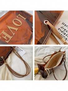 حقيبة كتف وحقيبة متقاطعة ذات سعة كبيرة من الجيلي الشفاف الإصدار الكوري الجديد 2025