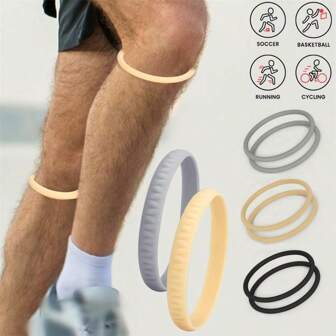 2pcs Sports Silicone Small Patella Strap Knee Support Band, Basketball Football Joint Protection Equipment Circle, Shock-Absorbing Elastic Fixation