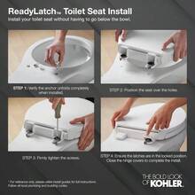 KOHLER 4636-RL-0 Cachet ReadyLatch Asiento de inodoro alargado, tapa silenciosa, asiento contorneado, parachoques apretados y accesorios de instalación, blanco, 18.04 pulgadas de largo x 14.18 - Caqui - Ver 7