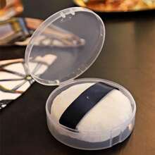 1pc Dustproof Makeup Sponge Storage Box, Rectangular Or Round Cosmetic Organizer, Cosmetic Accessory For Women, Portable Accessories Storage