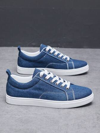 Men's Fashion Casual Sports Skate Shoes, Breathable Low-Top Canvas Sneakers
