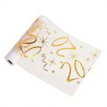 1pc Foil Metallic Number Table Runner, Birthday Gift, Anniversary, Party Supplies, Family Gathering, Holiday Table Runner For Special Occasion Decoration