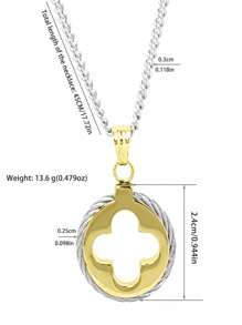 1 Stück 18 Karat vergoldete Edelstahl Glücksklee Blume Anhänger Halskette, elegant für Frauen, Geschenke für Paare, Freunde, Familie zu Weihnachten, Valentinstag, geeignet für den täglichen Gebrauch, Mutter, Muttertag, Geschenk