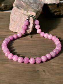 Collar gargantilla con cuentas hecho a mano con amuleto natural de 12 mm, adecuado para uso diario, regalo del Día de la Madre, gargota con 6 mm/8 mm/10 mm/12 mm (color de piedra natural aleatorio)