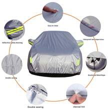 Aluminum Coating Car Coat Full Coverage Car Coat Car Windshield Protector, Windproof, Rainproof, Sunscreen, Waterproof, Dustproof, Portable Car Coat, Four-Season Universal, Foldable Protective Cover( YL)