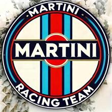 1pc Martini Racing Team Vintage Sign, 8x8 Inches, Waterproof And Rustproof Wall Art For Home, Cafe, Bar, Apartment, Restaurant, Living Room Decor, Unique Gift Idea