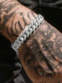 1pc/2pcs Fashion Rhinestone Bracelet, Non-Fading Hiphop Style Luxury Rhinestone Bracelet, Unisex Bracelet For Mother's Day, Valentine's Day, Father's Day, Wedding, Date, Party, Daily Wear