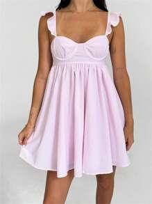 Embrace Effortless Elegance With Our Women Slip Dress: Lovely Sleeveless Backless Floral/Solid A-Line Mini Dress For Summer Parties  Casual Outings