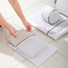 1/4/8pcs Grey Zipper Closure Mesh Laundry Bags, Thick Washing Bags, Different Sizes Mesh Laundry Protection Bags, Clothing Protection, Laundry Room Accessories, Wash Bags,Spring,Minimalist,Summer Tops - Grey - View 5