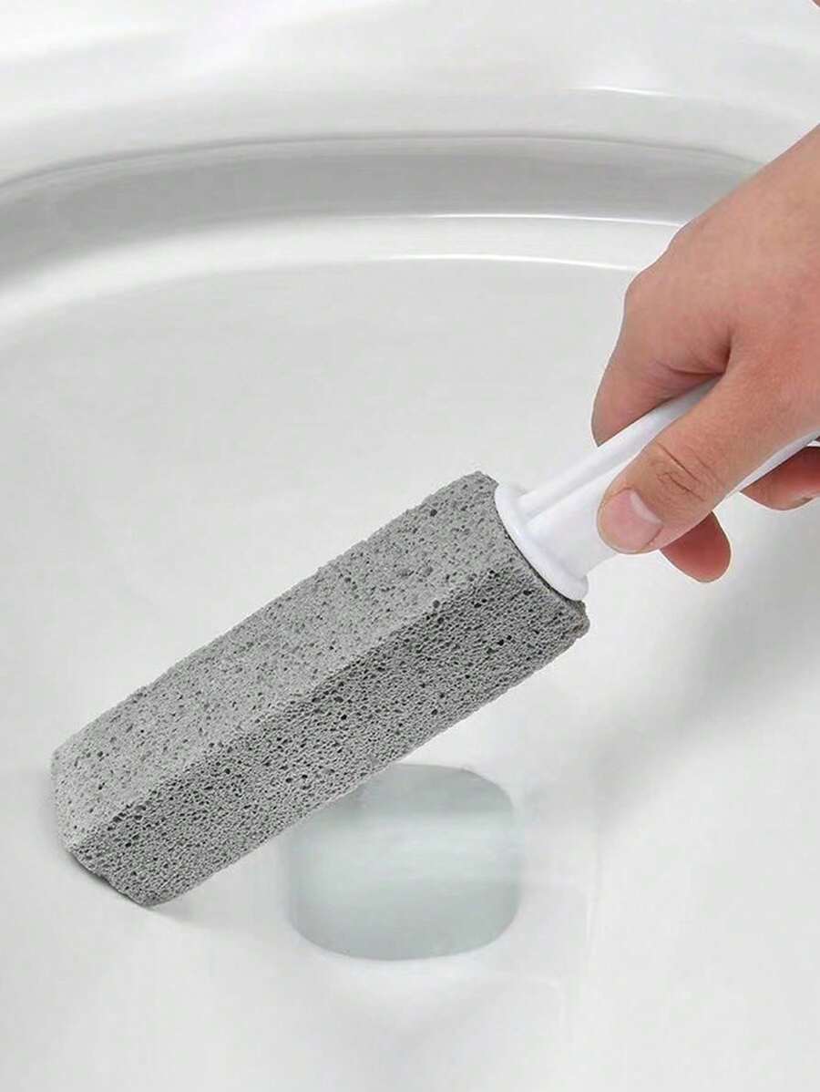 1pc Pumice Stone Toilet Brush No Blind Spot Strong Removal Of Urine Dirt Yellow Stains Clean Water Level Toilet Cleaner Wash Toilet Brush - White - View 1