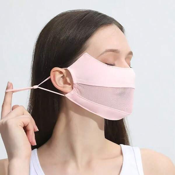 1 buc. Mască facială rezistentă la soare pentru femei, design plasă, rezistentă la praf, protecție UV pentru primăvară și vară
