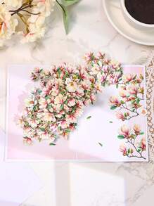 1 Pop-Up Greeting Card, Tulips, Poinsettia Flowers, Magnolia, Orchids, Apple Blossoms, Small Daisies, Suitable For Valentine's Day, Mother's Day, Birthdays, Anniversaries. Surprise Gift For Friends, Gift For Lovers, Gift For Girlfriend, Gift For Mother, Birthday Card, Flower Card