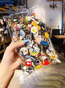 5/30pcs Multi-Color Enamel Metal Brooch Pins, Casual Vintage Style Brooch For Clothes, Pants, Backpacks, Ideal Gift For Friends, Random Color & Design - Multicolor - View 7