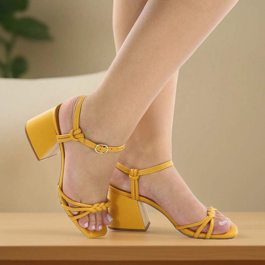 Women Heeled Sandals - 黃色 - 查看 1