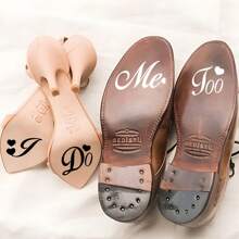 2 piezas de calcomanías de decoración de boda "I Do/Me Too", calcomanías para zapatos de fiesta de boda para la novia y el novio, calcomanías para zapatos de boda resistentes al agua y removibles para decoración de boda "I Do/Me Too" - Multicolor - Ver 8