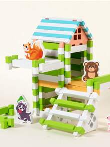 Xây dựng bằng khối mộng và chốt, Nhà của kiến trúc sư, Quà tặng câu đố cho trẻ em, Giáo dục sớm cho cha mẹ và con cái, Đồ chơi bằng gỗ, Giáo cụ giảng dạy Montessori - Nhiều màu - Xem 8