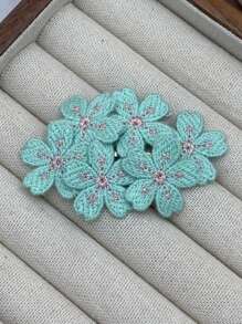 1 pieza Clip de pelo con bordado floral vintage dulce y lindo, pasador de flequillo lateral, adecuado para uso diario de mujeres, pinza de pelo