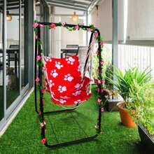 Balcony For Indoors, Swing, Hanging Chair Frame, 90x85x145 Cm Outside Hammock Swing, Rocking Chair, Metal Support Frame, A-Shaped, Heavy Load-Bearing, Deformity-Proof, Hanging Chair Stand - Black - View 7