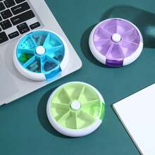 1 pieza/Set de 3 piezas Caja portátil de almacenamiento de píldoras de ABS, caja moderna de almacenamiento de medicamentos multicompartimento, apta para uso doméstico