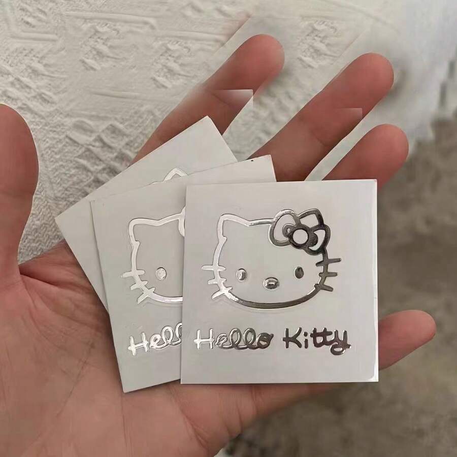 Sanrio 1pc金属贴纸ins风卡通3D立体金属可爱耗材手机装饰防水贴平板贴电脑贴水杯贴电灯贴镜子贴