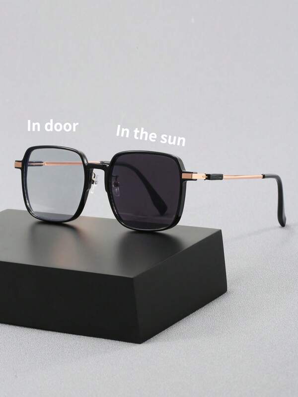 Óculos de sol unissex com lentes transparentes e filtro fotocrômico, adequados para celulares, computadores, moda ao ar livre, para férias de verão na praia, atividades ao ar livre, viagens