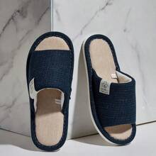 Zapatillas de Lino para Hombre, Cómodas Zapatillas Abiertas y Transpirables para el Dormitorio, Zapatos de Verano para Hombres y Mujeres, Primavera y Otoño - Gris - Ver 4