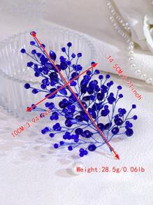 1件闪亮水晶树枝造型森林仙子皇冠头饰，适合节日庆典、派对装扮、新娘婚礼、舞台表演、春夏度假、女士家居美发配饰 - 彩色 - 查看 12