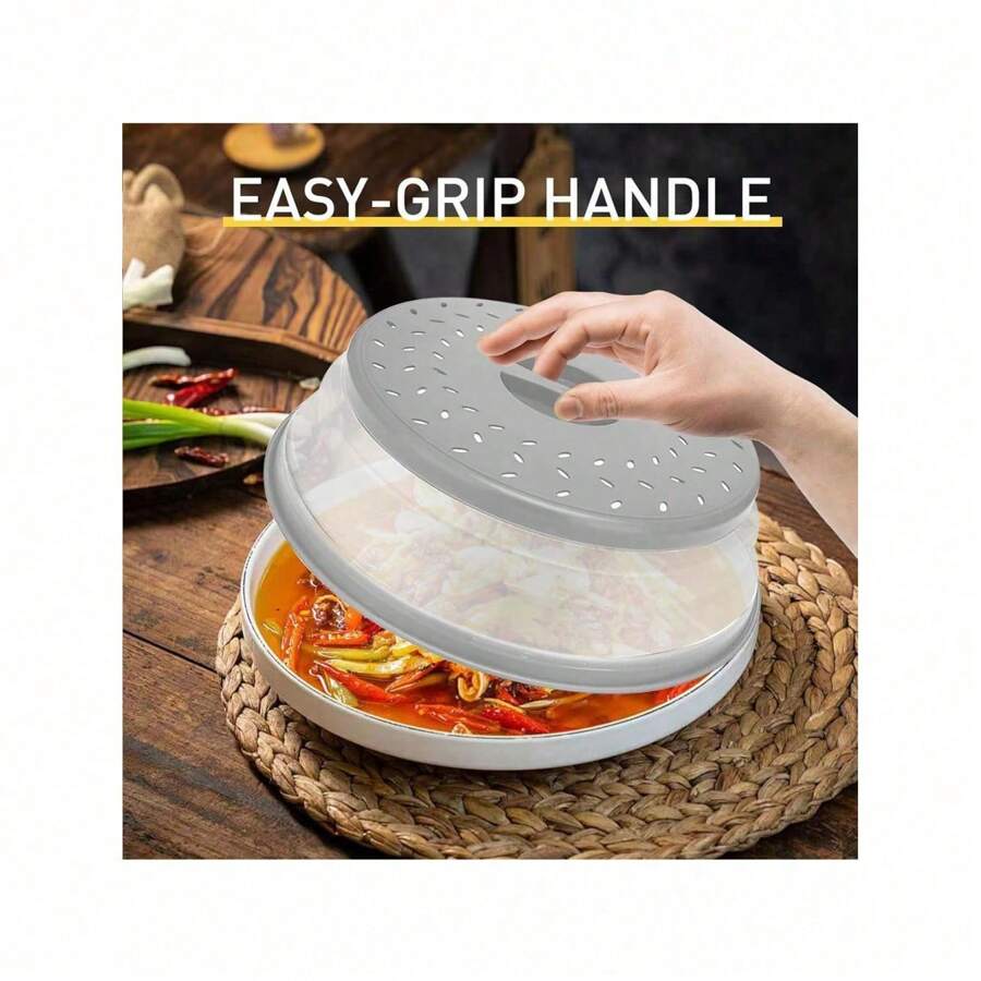 Tapa antisalpicaduras de microondas de silicona, tabla de escurridor de comida y frutas, cubierta de alimentos para microondas, tapa para plato de microondas, accesorio esencial de cocina, apto para lavavajillas