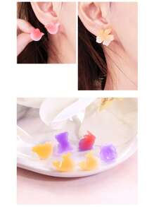 1pc Silicone Resin Earring Casting Mold, Multi Shape Earring Casting Mold, Snowflake Star Teddy Bear - Mold For Epoxy Resin Jewelry Styling - White - View 4