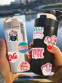 250 stuks Self Love Sticker Esthetische Cartoon Decals Voor Waterfles Laptop Bagage Scrapbook Telefoon Waterdichte DIY Sticker