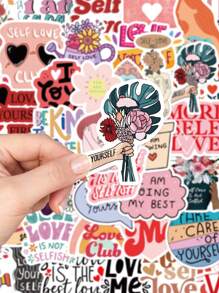 250 stuks Self Love Sticker Esthetische Cartoon Decals Voor Waterfles Laptop Bagage Scrapbook Telefoon Waterdichte DIY Sticker