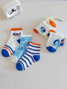 10 双儿童春夏网眼透气可爱卡通动物图案短袜（小狗、大象、考拉、猴子、海豹） - 彩色 - 查看 3