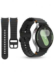 chinbersky Premium Sport Band Compatible With Galaxy Watch 7 (40mm/44mm) - Seamless Soft Silicone Strap Compatible With Watch 6/5/4 FE (40mm/44mm) & Classic Models (42mm/43mm/46mm/47mm) & Pro 45mm - Unisex Design