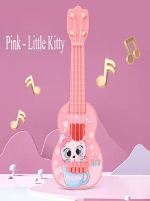 1pc卡通儿童吉他早教小吉他音乐教育启蒙玩具儿童音乐游戏学习玩具初学吉他尤克里里乐器玩具适合男孩女孩生日礼物音乐教育启蒙礼物 (注：部分配件颜色随机发送) - 彩色 - 查看 13