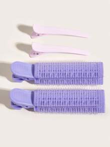 Clips volumizadores para la raíz del cabello, rodillos rizadores naturales de clip, herramientas de peinado para dar volumen al cabello con agarre propio, fáciles de llevar para mujeres y niñas, set de 4 piezas