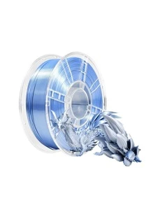 Silk Blue Silver Gradient PLA 1KG 3D Printed Filament, Bi-Color Gradient, High Toughness, Shiny Texture, Diameter 1.75mm, Low Shrinkage, Dimensional Accuracy +/- 0.02mm, Smooth Surface Plastic Material [Spool Color Random]