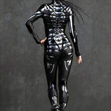 LADYINGBAY Skyscraper Design Spandex Jumpsuit Yoga Fitness Suit Halloween Carnival Costume Festival Party Performance Costume Halloween Costumes And Christmas Performance Outfits - 黑色 - 查看 3