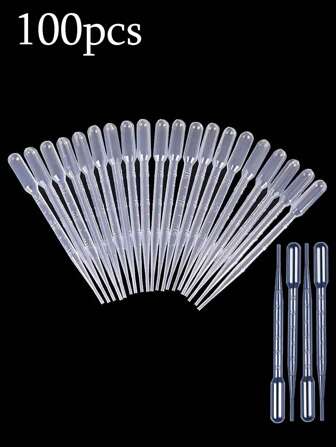 100 stuks/50 stuks/20 stuks 3 ml plastic transparante gegradueerde wegwerpdruppelpipet, pipetdruppelaar voor etherische olie, voeding, laboratoriumgebruik - willekeurige verzameling, schoolbenodigdheden, terug naar school