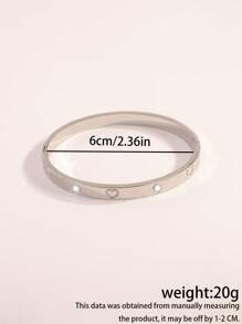 Camhanno 1件优雅不锈钢爱情手链，适合作为父亲节、母亲节、情人节、毕业典礼、婚礼和其他场合的礼物 - 銀色 - 查看 5