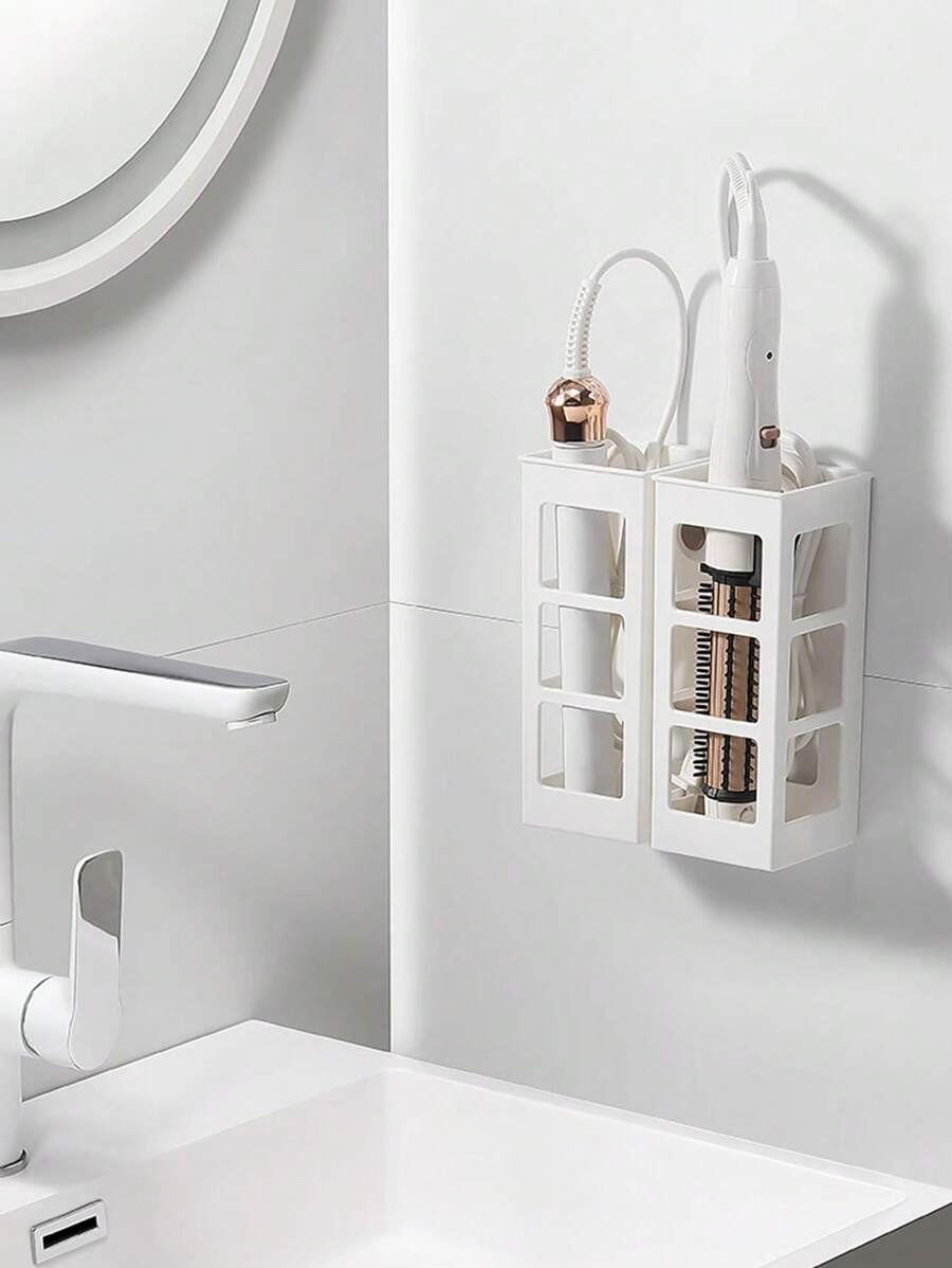 1 pieza Soporte de almacenamiento simple para rizador, Estante de pared para secador de pelo de baño, Caja de almacenamiento colgante de plástico, Estante de almacenamiento de herramientas de belleza de fácil acceso, Soporte de pared para peine, plancha de baño y cocina con bolsa de pegamento sin rastro, Decoración de habitación, Bolsas, Neceser de maquillaje, Tocador, Viaje, Neceser de maquillaje, Artículos de viaje esenciales, Organizador, Almacenamiento, Artículos de viaje esenciales, Organizador de maquillaje, Bolsas de maquillaje, Organizador de maquillaje, Organizador, Neceser de aseo, Organizador de escritorio, Bolsa de cosméticos, Bolsa de maquillaje, Organizador de maquillaje, Accesorios de tocador, Bolsa de maquillaje, Bolsas de maquillaje, Joyero, Bolsa, Soporte para brochas de maquillaje, Soporte para brochas, Organizador de perfumes, Bolsa