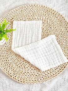 1/4/8/12/20 piezas/paquete Paños para eructos de bebé recién nacido, toallas de mano suaves y absorbentes para bebés, toalla de baño suave para bebés, paño facial para bebés, regalo de ducha para recién nacidos - Blanco