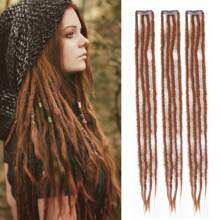3 Piezas de extensiones de rastas sintéticas rectas de 24 pulgadas con doble extremo, hechas a mano, suaves, de estilo reggae hippie, para mujeres