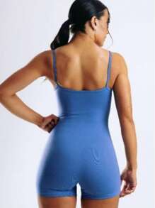 Blue Fitness Gym Polyamide Jumpsuit MC172 - Blue - View 2