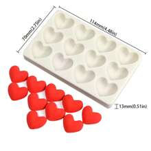 1 pièce Moule en silicone en forme de cœur pour fondant, moule à chocolat en forme de cœur, moule en silicone pour la cuisson, la décoration de gâteaux, l'artisanat du sucre et l'argile polymère pour Noël, la Fête des Mères, la Saint-Valentin, l'Action de grâce, etc.
